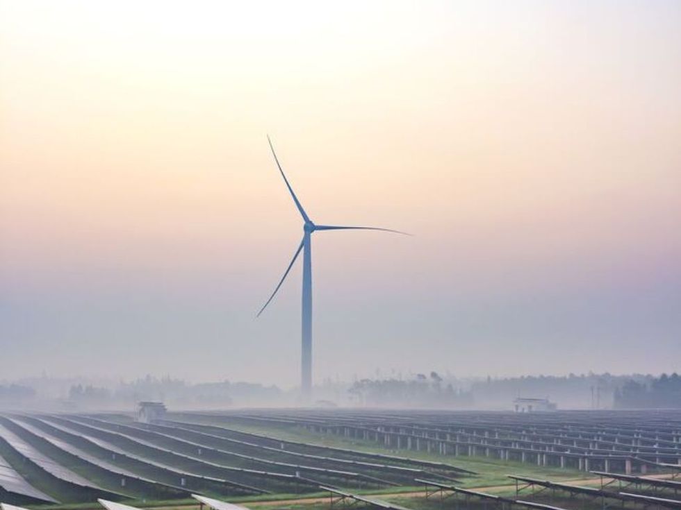 A solar and wind turbine