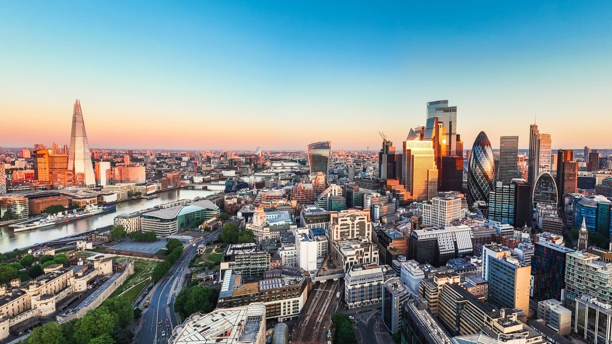 Aerial view of finance district in London. (Photo: iStock)