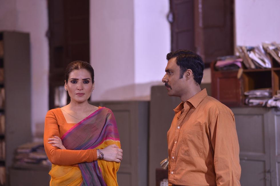 Ahmed Ali Akbar Resham as Shahbaz Bhatti and Madam Sarwat in Gunjal movie