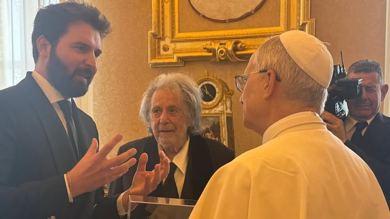 Al Pacino greets Pope Leo XIV during their private meeting