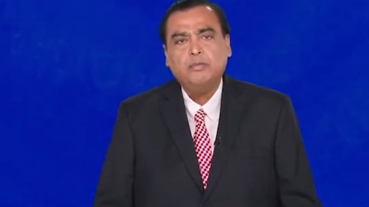 Ambani highlighted that green fuels and AI-based solutions will serve as long-term growth drivers for Reliance. (Photo credit: X/@RIL_Updates)