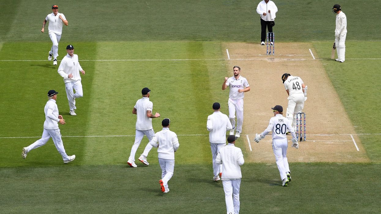 At stumps, New Zealand were 155-6, trailing by four runs with only four wickets remaining. (Photo: Getty Images)