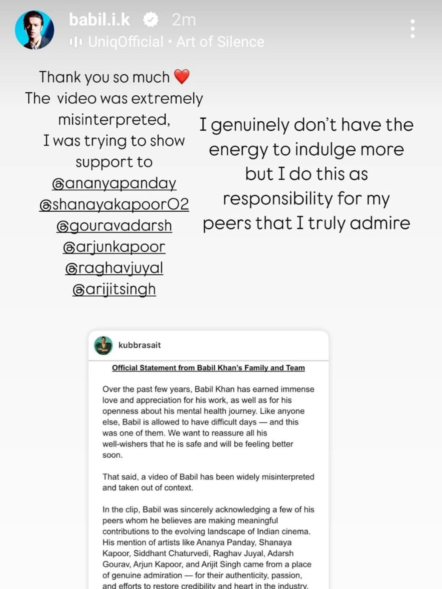 Babil Khan Breaks Silence on Viral Breakdown and Bollywood Misquote