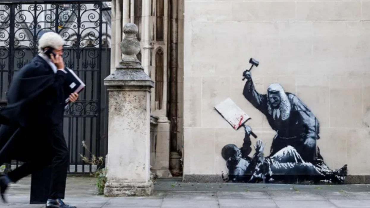 Banksy mural at London’s Royal Courts of Justice