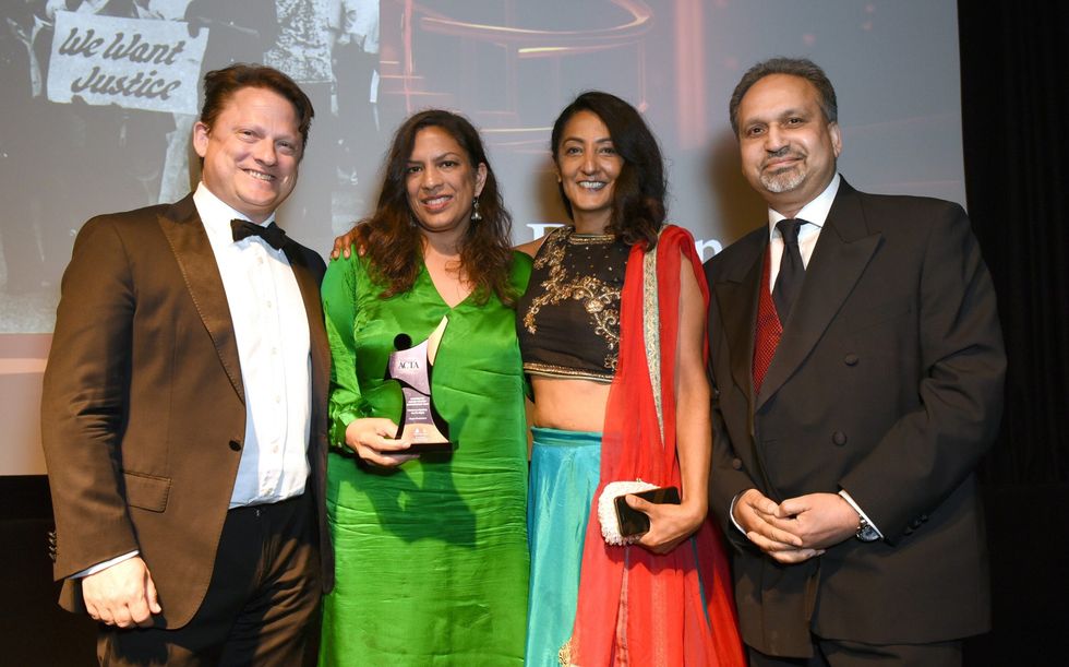 BEST DOCUMENTARY Defiance winners with Barnie Eastern Eye Arts Culture and Theatre Awards 030