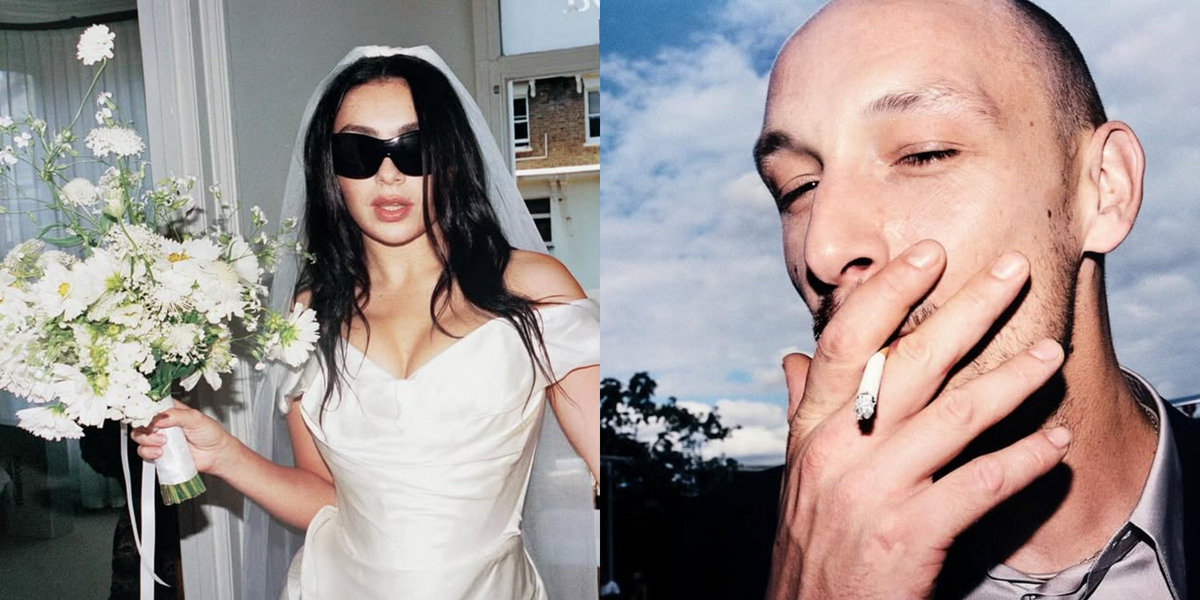 Charli XCX and George Daniel spark pop culture frenzy with cigarette and sunglasses wedding look