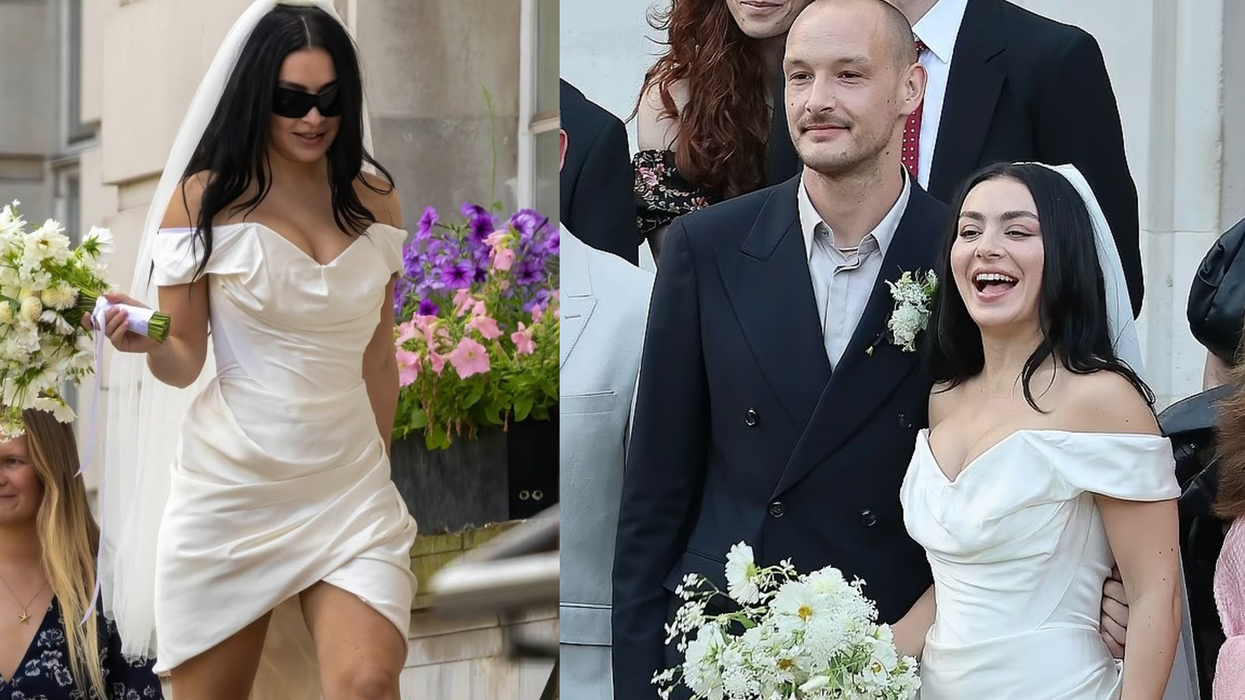 Charli XCX Vivienne Westwood mini at wedding