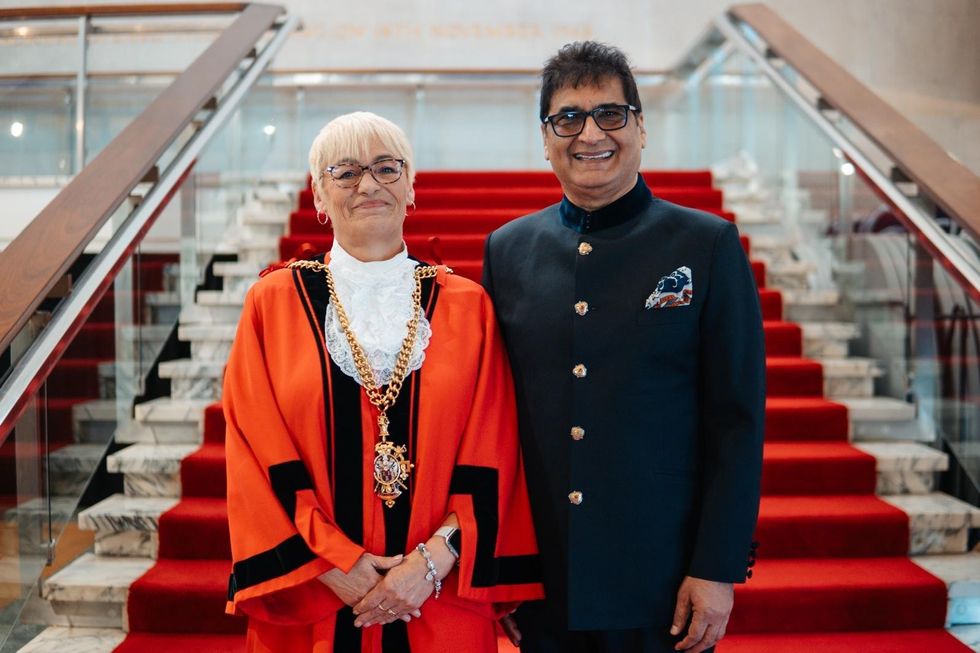 Councillor Jacqui Robinson with Mr Meenu Malhotra