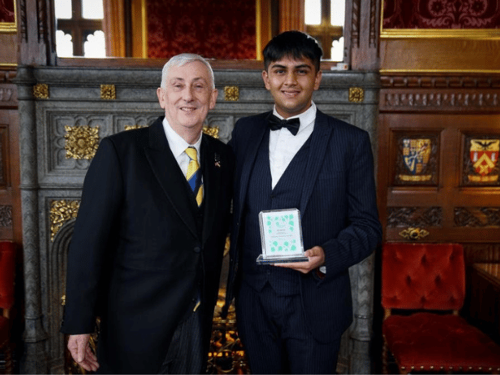 Dev Sharma with Sir Lindsay Hoyle