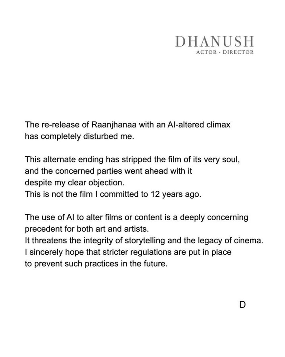 Dhanush Raanjhanaa AI