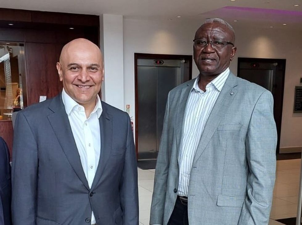 Dr Nik Kotecha OBE DL with Robert Kwesiga Uganda Red Cross Secretary General Copy