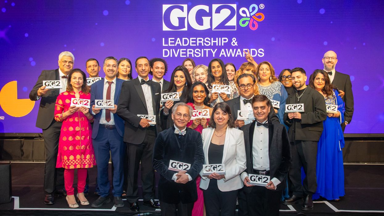 Dr Samir Shah, Seema Malhotra and Shabir Randeree (front row, from left) with the other GG2 Leadership and Diversity Award winners