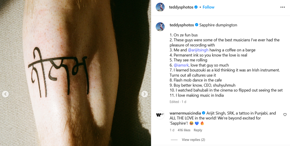 Ed Sheeran\u2019s Epic India Trip: Punjabi Ink and Bollywood Beats