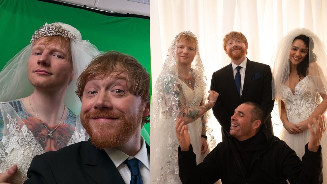 Ed Sheeran wears wedding dress to marry Rupert Grint