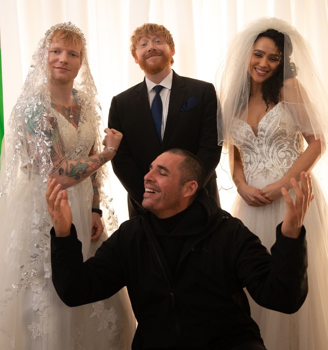 Ed Sheeran wears wedding dress to marry Rupert Grint
