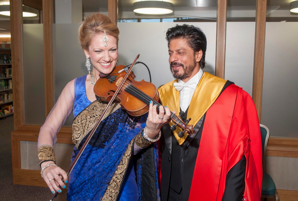 Feature inset Jessica Bollywood Violinist and Shah Rukh Khan
