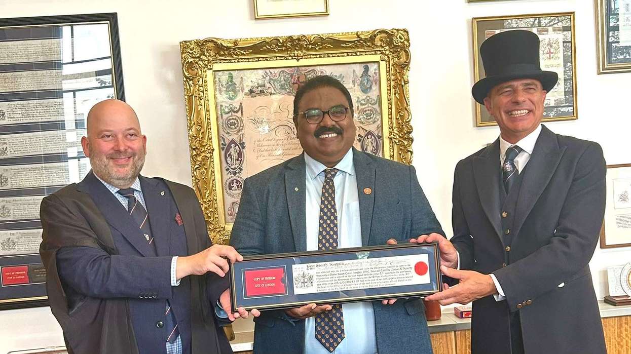 Indian-origin community leader Ganesh Kuppala receives Freedom of the City of London