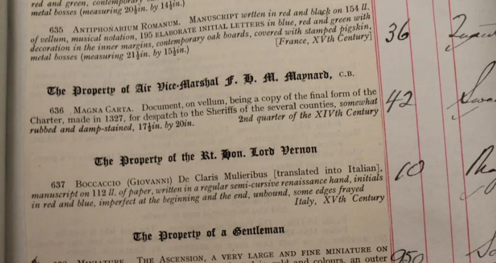 Harvard's copy of Magna carta
