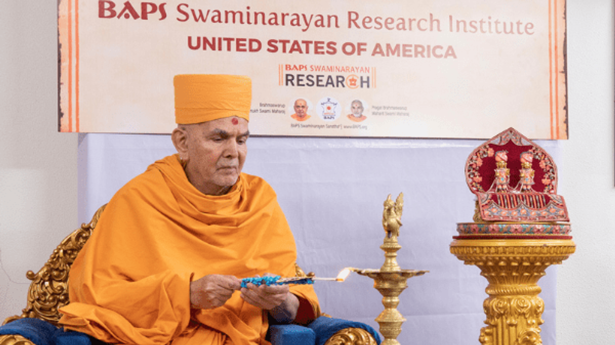 His Holiness Mahant Swami Maharaj, the spiritual leader of the BAPS Swaminarayan Sanstha