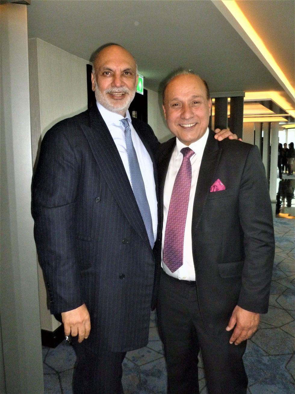 Hoteliers Jasminder Singh left and Surinder Arora right