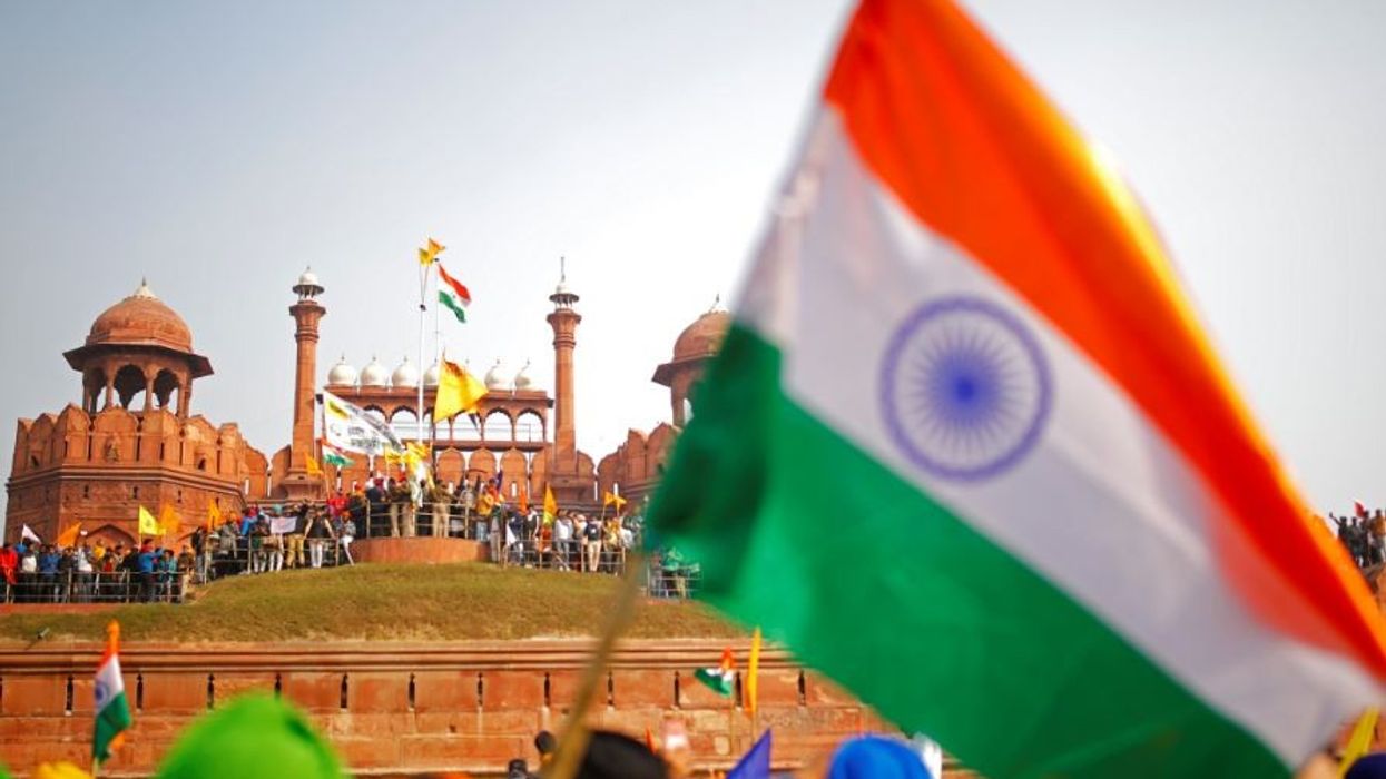 Indian farm protesters plant flags at historic Red Fort on Republic Day