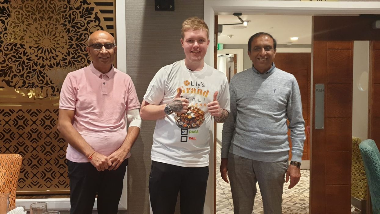 YouTuber Kyle Gibson wins Grand Thali challenge at Lily's in Ashton