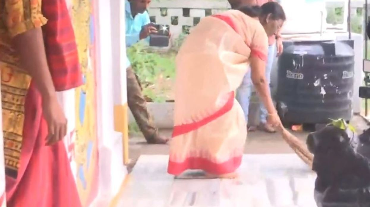 BJP's Presidential candidate Droupadi Murmu sweeps temple floor