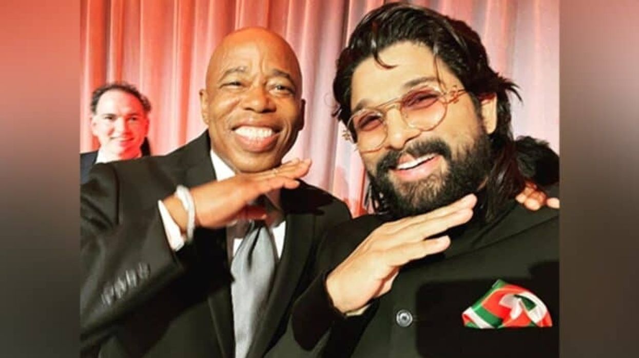 Allu Arjun strikes the famous 'Pushpa' pose with New York's Mayor Eric Adams