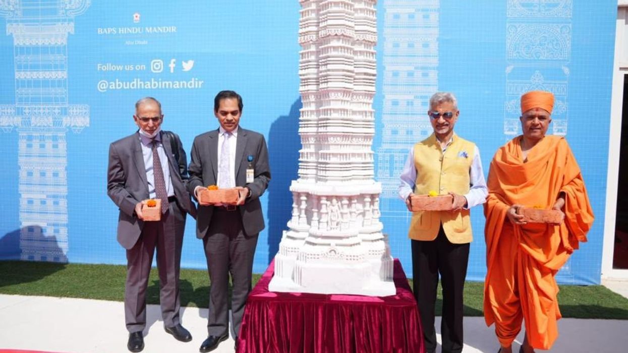 India's Foreign Minister S Jaishankar visits under construction first Hindu temple in Abu Dhabi