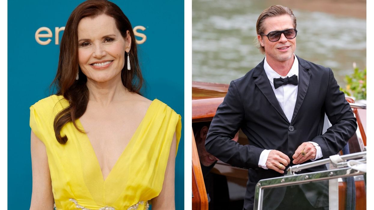 Geena Davis reveals Brad Pitt was ‘just embarrassed about a tiny little pimple on his b*tt’ during the filming of a love scene in Thelma & Louise