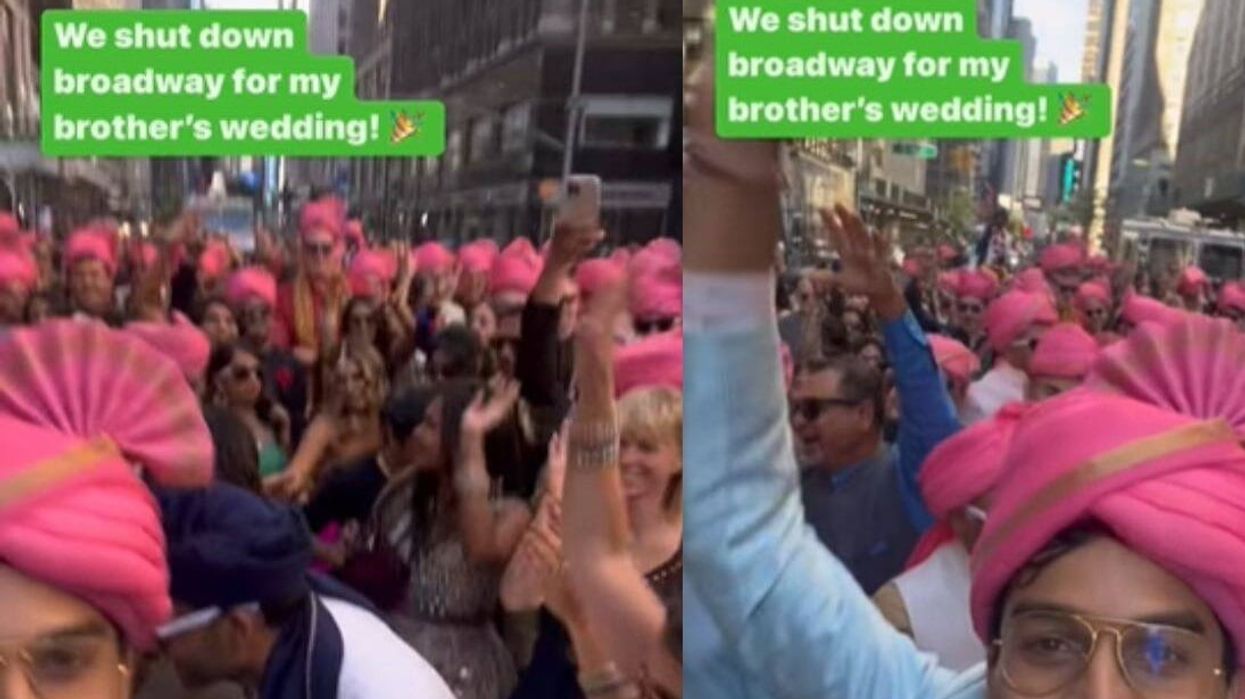 Broadway shuts down for an Indian wedding procession in New York
