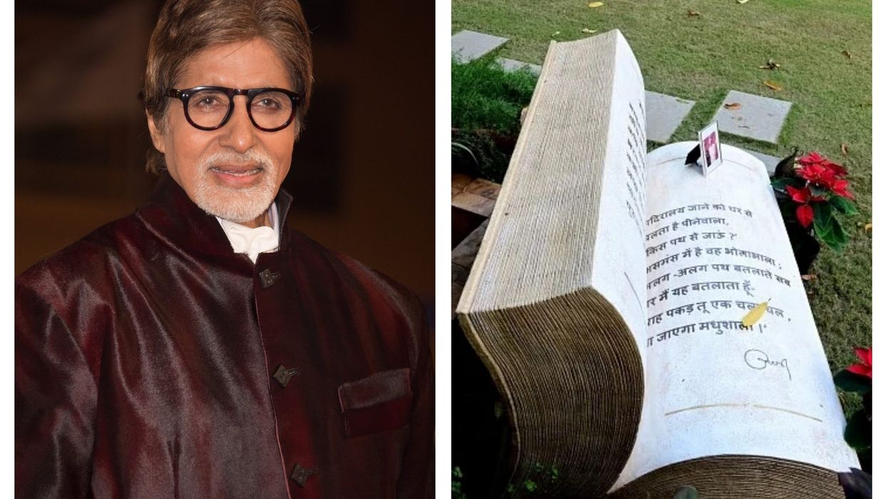 Amitabh Bachchan shares pics of book-shaped bench at his home in honour of his father