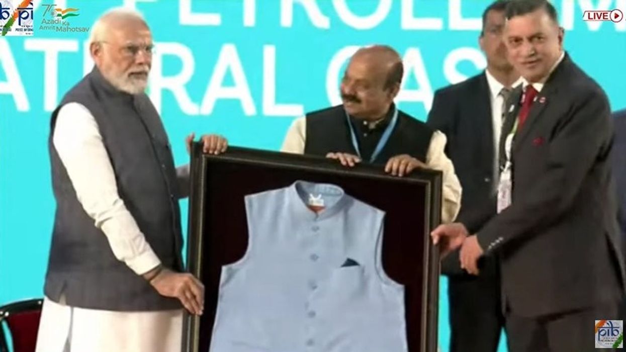 PM Modi wears jacket made of material recycled from plastic bottles