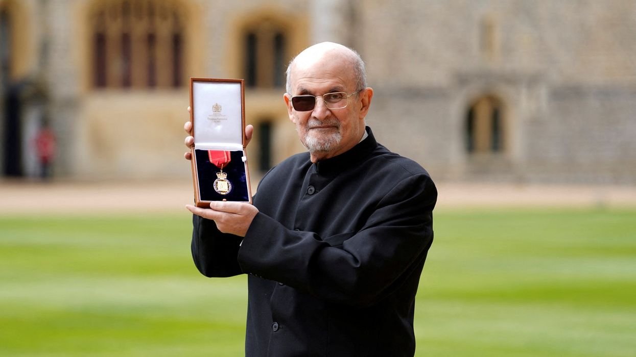 Salman Rushdie collects royal honour at Windsor Castle