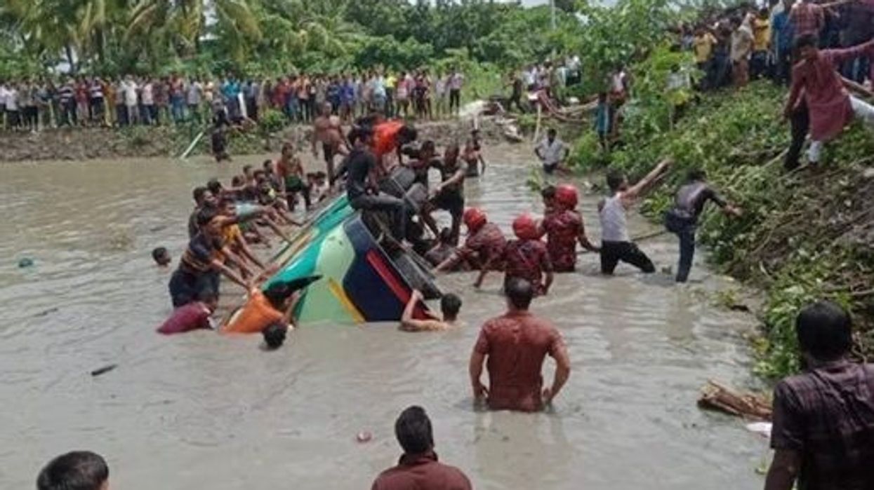 17 dead as bus plunges into pond in Bangladesh