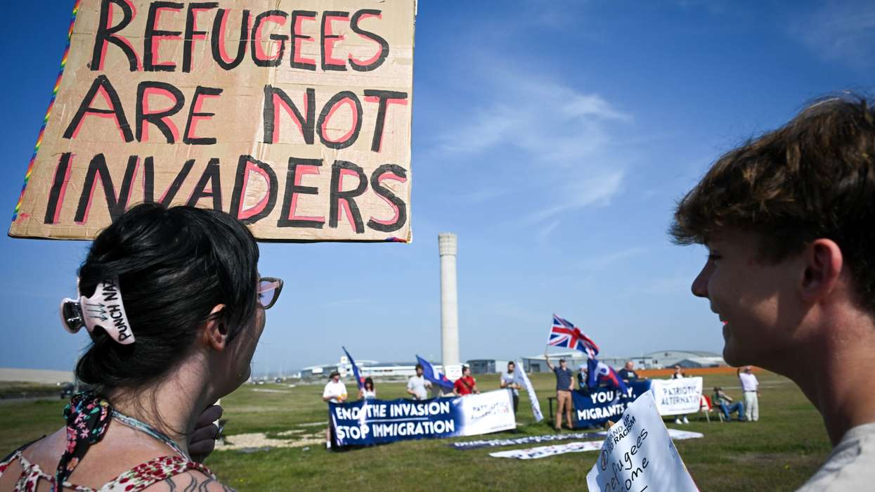 Asylum seekers return to barge as activists protest against ‘oppressive idea’