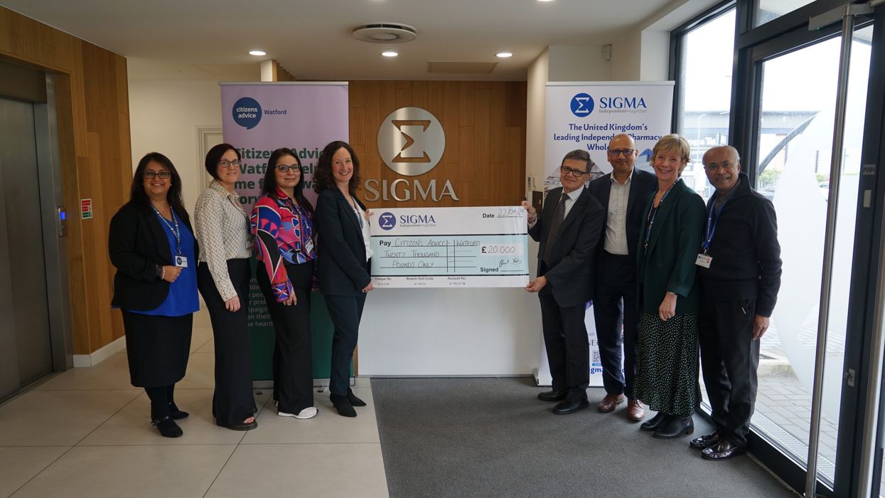 Watford-based Sigma Pharmaceuticals raises £20,000 for local charity