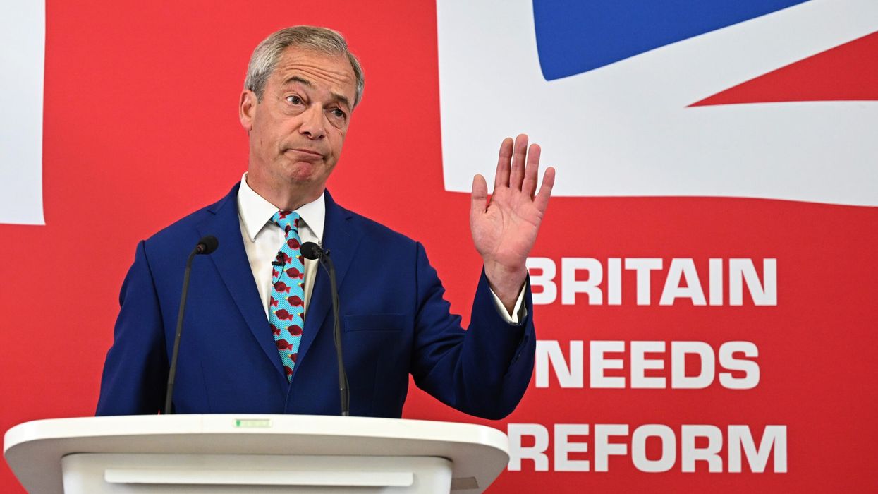 Man throws objects at Nigel Farage during campaign tour