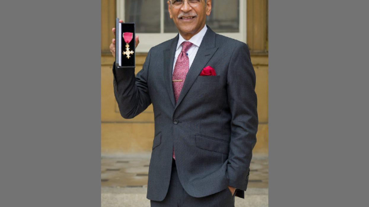 Bradford pharmacist Dr Mahendra Patel collects OBE from Princess Royal