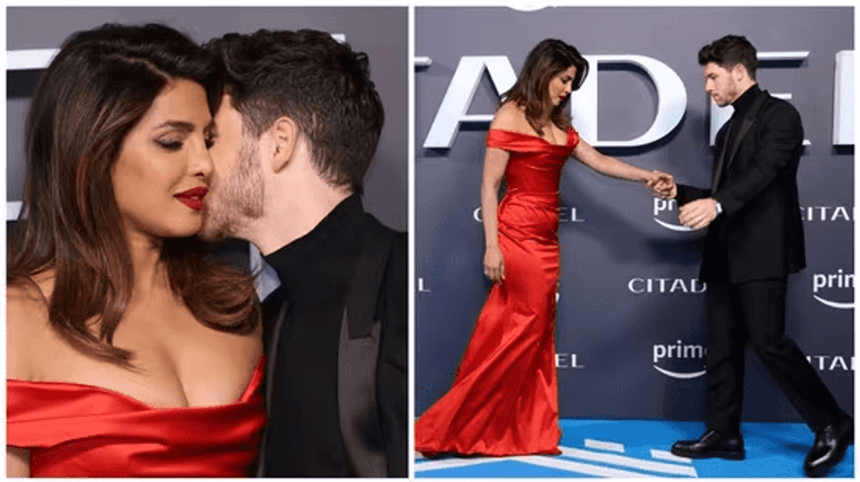 Priyanka rocks a red satin gown as she takes PDA with husband Nick to next level at Citadel premiere