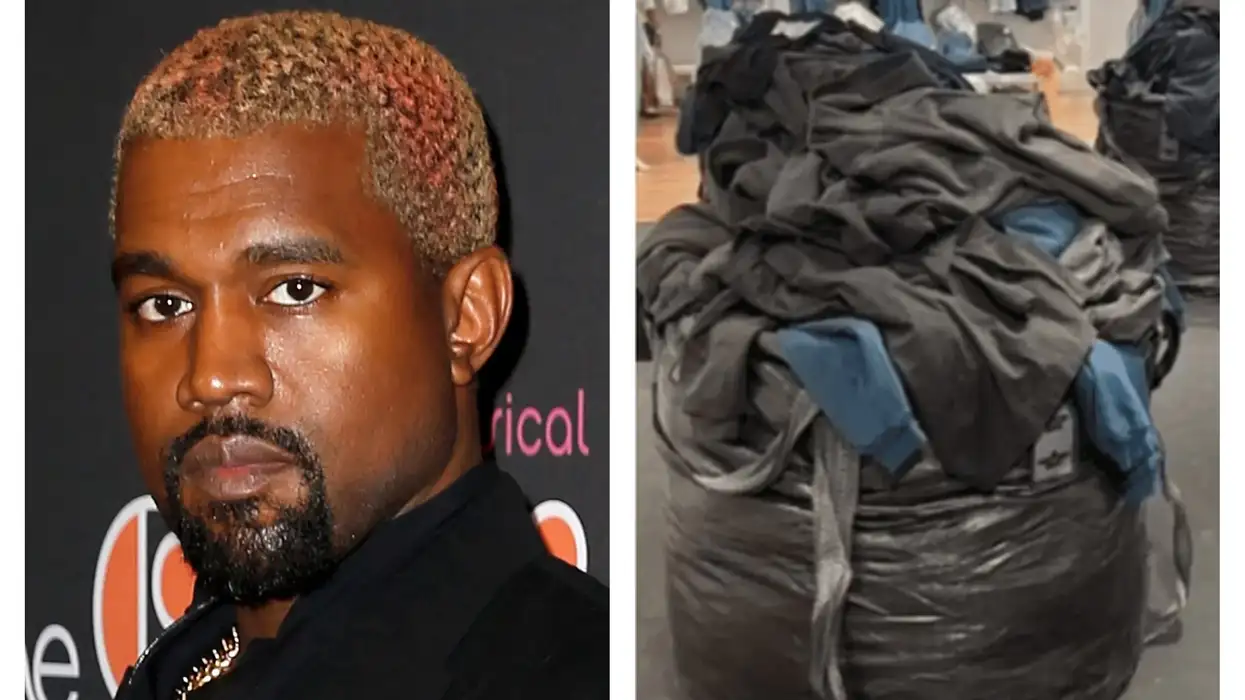Kanye West trolled online for using trash bags to display new Yeezy Gap collection