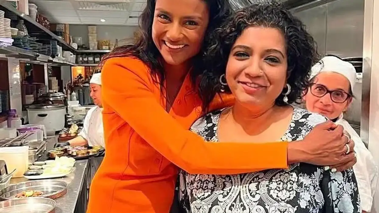 Simone Ashley enjoys a meal at Asma Khan’s all-female kitchen in London