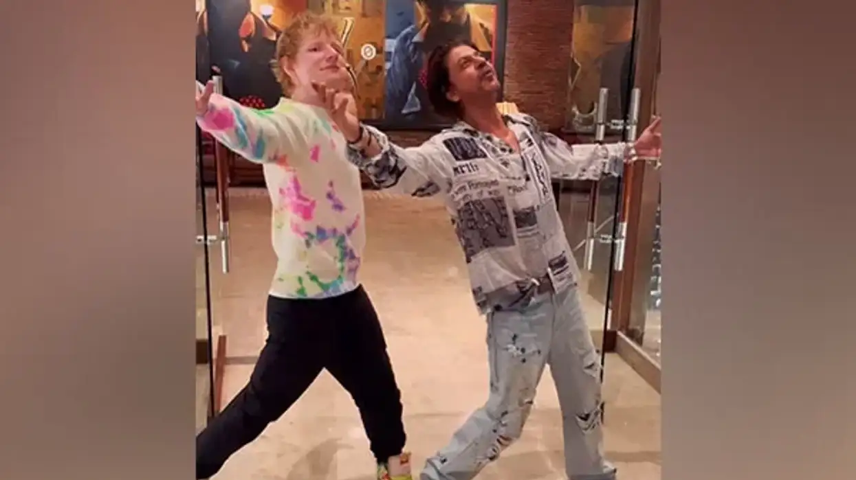 Shah Rukh Khan teaches Ed Sheeran his signature pose