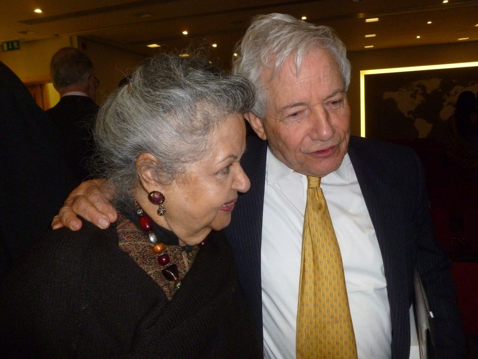 INSET 3 Shreela Flather with historian Anil Seal at a book launch in London in 2016