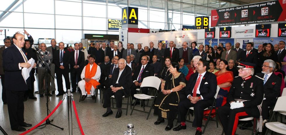 INSET 4 Praful Patel at Stansted airport plaque unveiling in November 2013. 16 August 2023