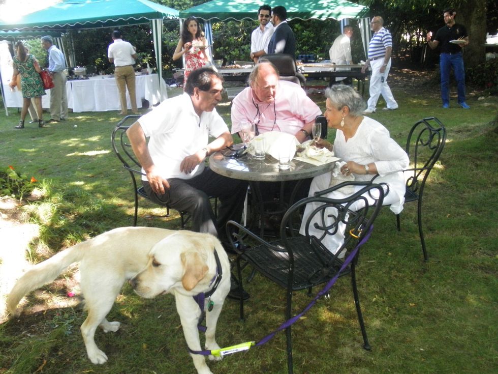 INSET 4 Shreela Flather with husband Gary Flather and broadcaster Avtar Litt at Surina Narula party in 2013