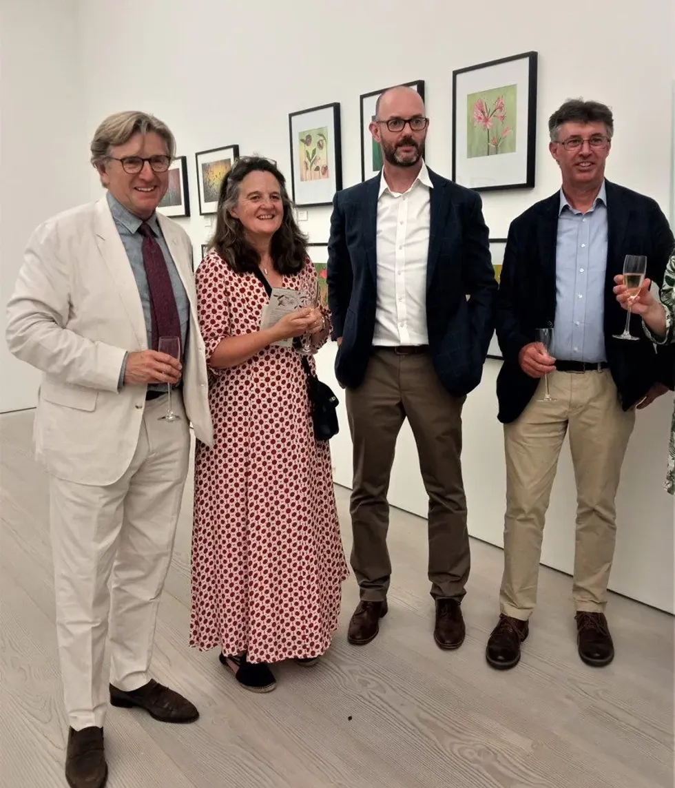 INSET Botanic art seven. from left Keith Speed. Clare Matterson. x. x. 17 June 2023