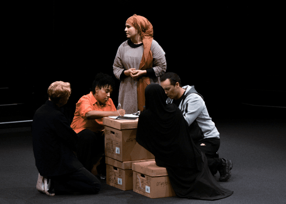 INSET Cast in Grenfell in the words of survivors at National Theatre c Myah Jeffers 2