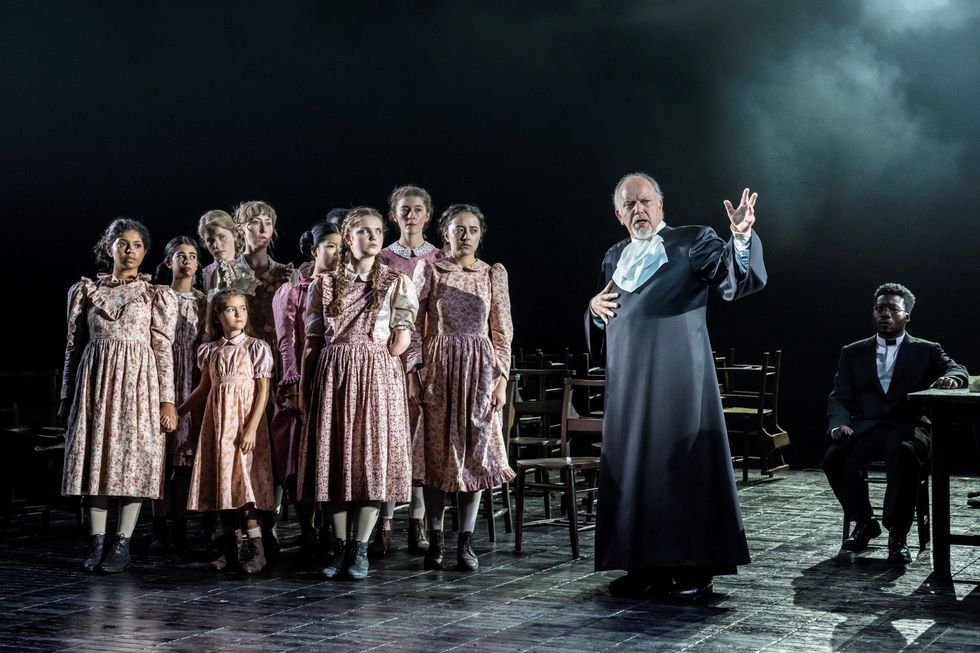 INSET The Crucible at the National Theatre. Hanging judge Danforth with the bewitched girls Credit Johan Persson October 2022 scaled