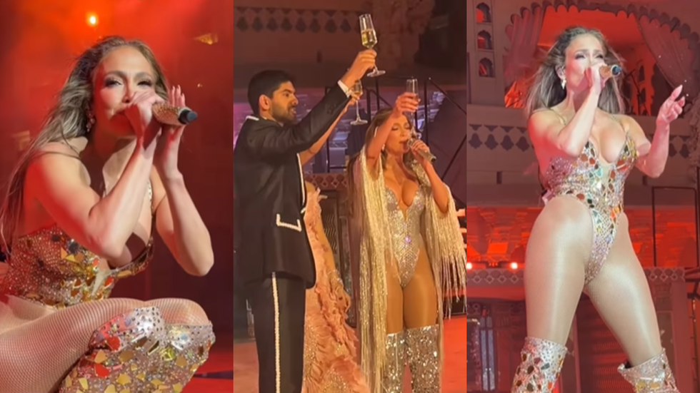 Jennifer Lopez on stage at Jagmandir Island Palace